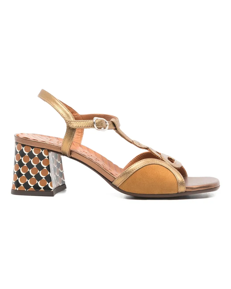 Chie Mihara Letouche T-strap Patterned Sandals Neutrals