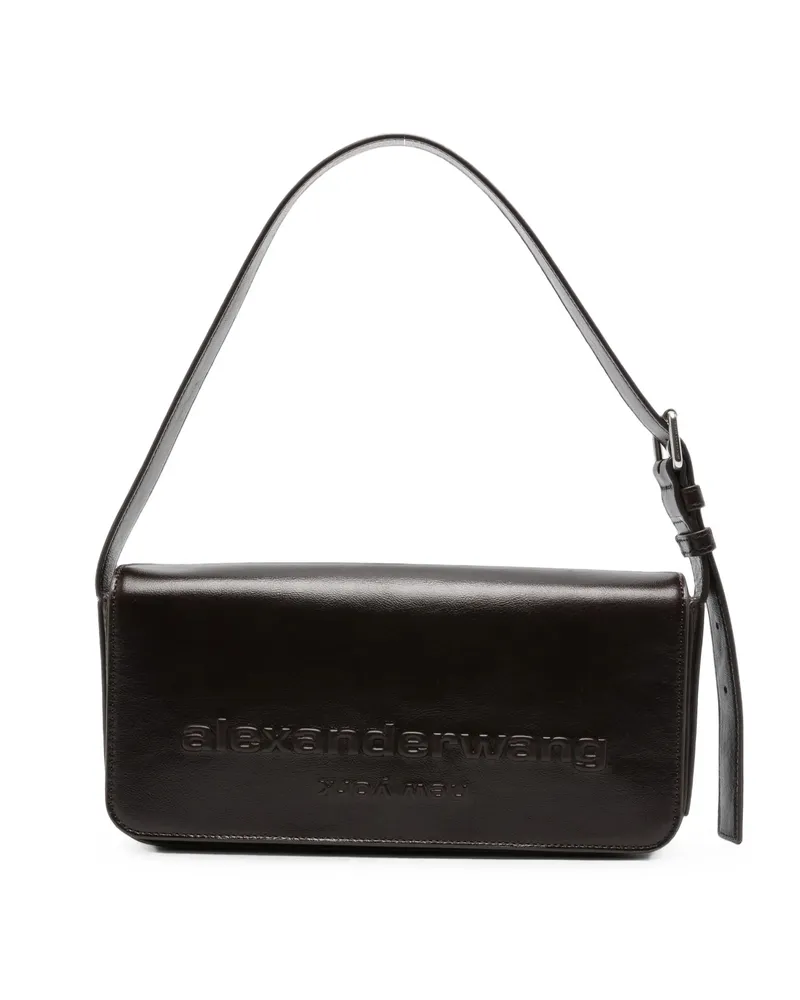 Alexander Wang Punch Flap Leather Shoulder Bag Brown
