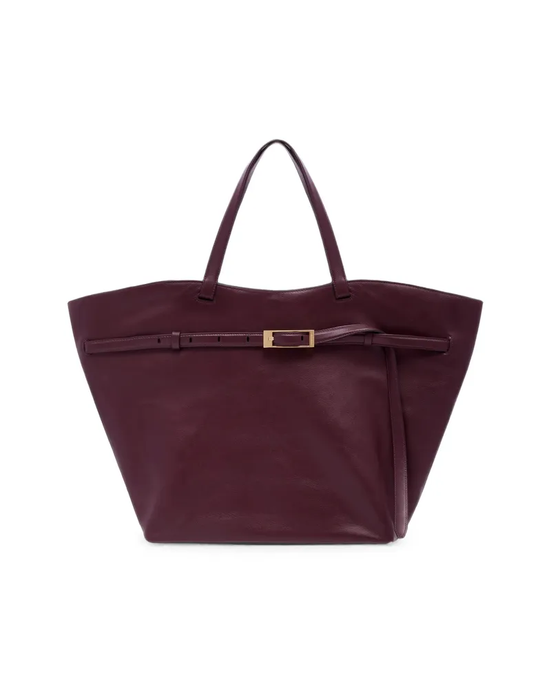 Anine Bing Elly Tote Small-grained Leather - Fig Red