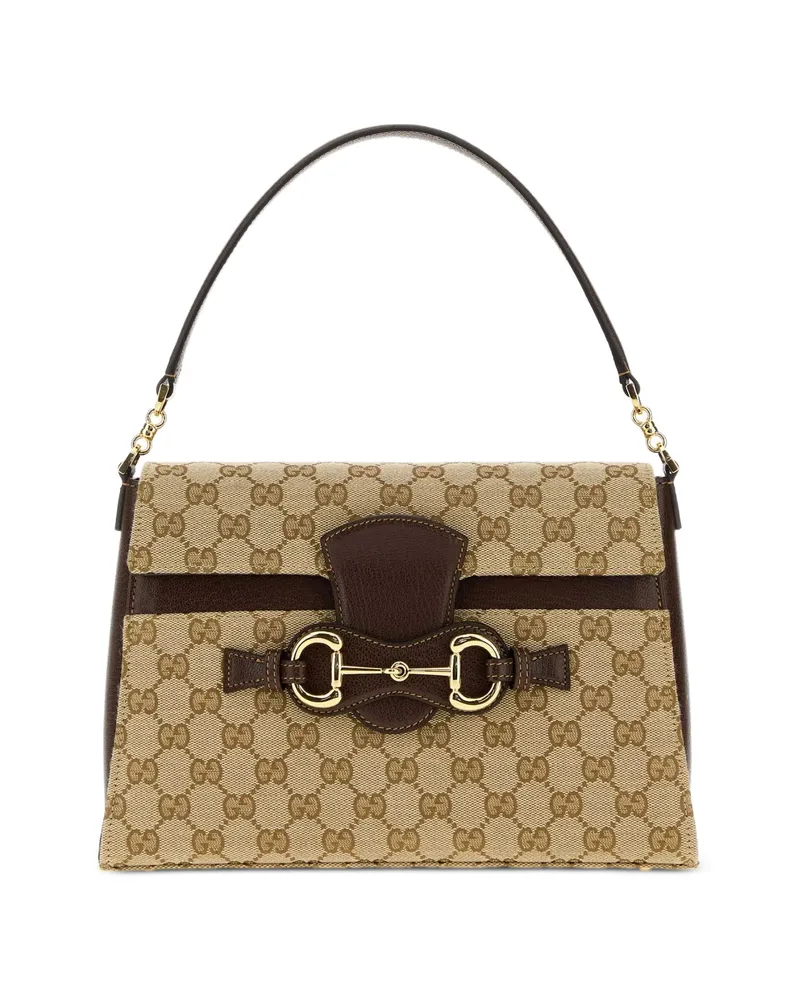 Gucci Medium Horsebit Duomo Tote Bag Neutrals