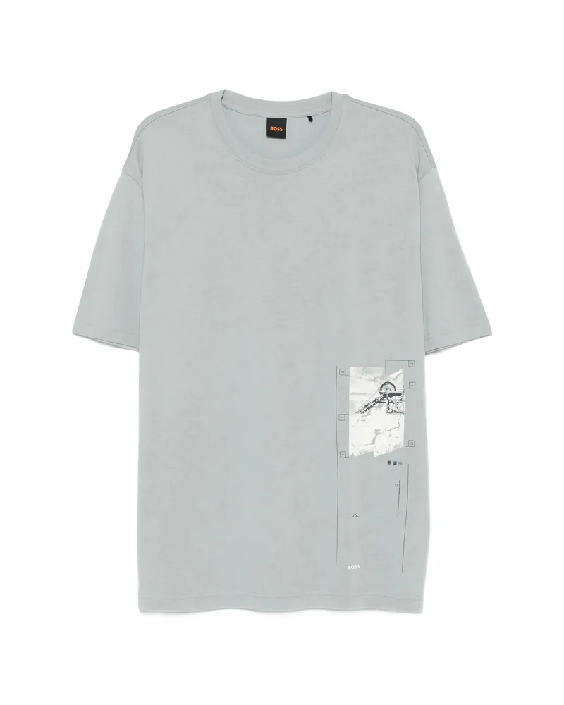 HUGO BOSS Graphic-print T-shirt Grey