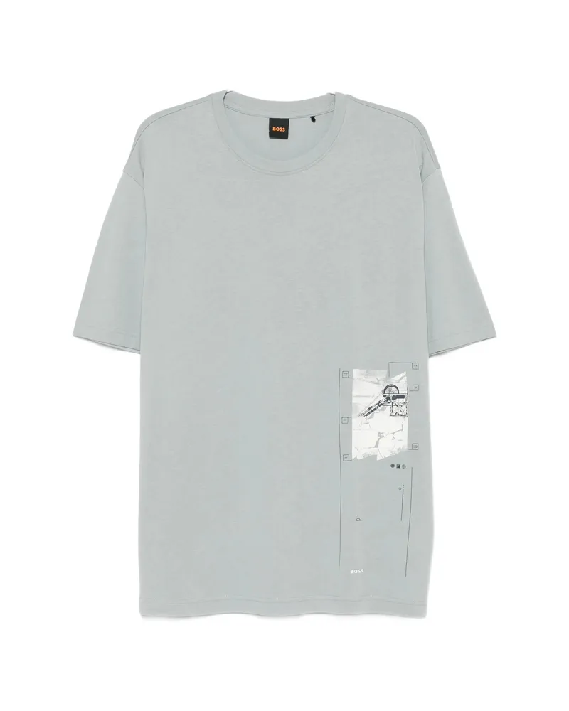 HUGO BOSS Graphic-print T-shirt Grey