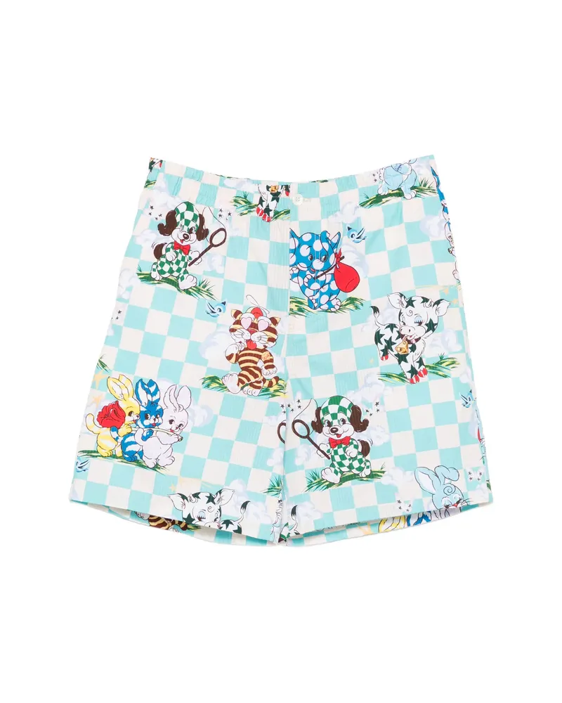 Kenzo Cartoon Elasticated Shorts Blue