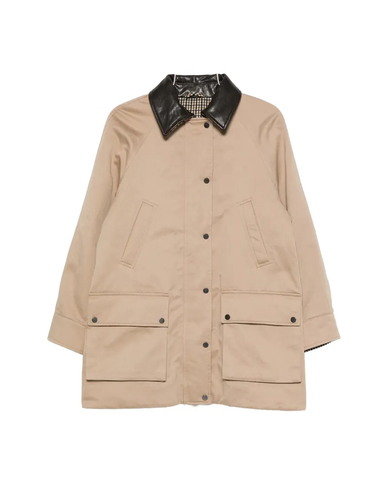 Brunello Cucinelli Leather-trim Coat Neutrals