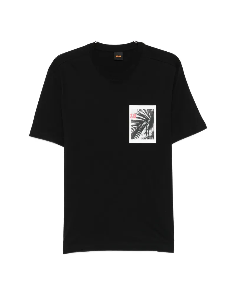HUGO BOSS Palm-tree Short-sleeve T-shirt Black
