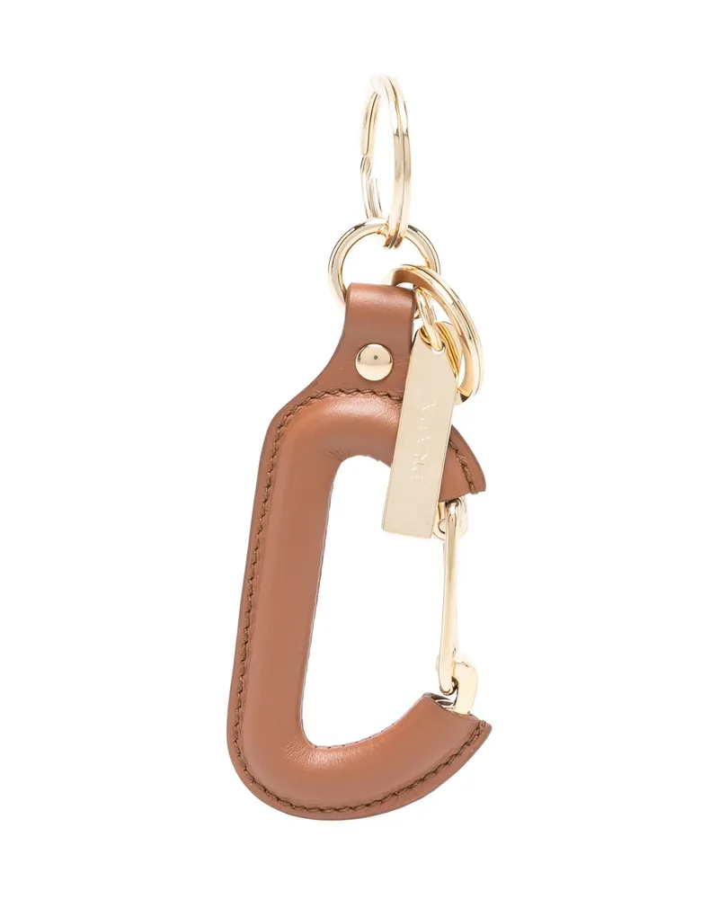 Prada Leather Keychain Brown