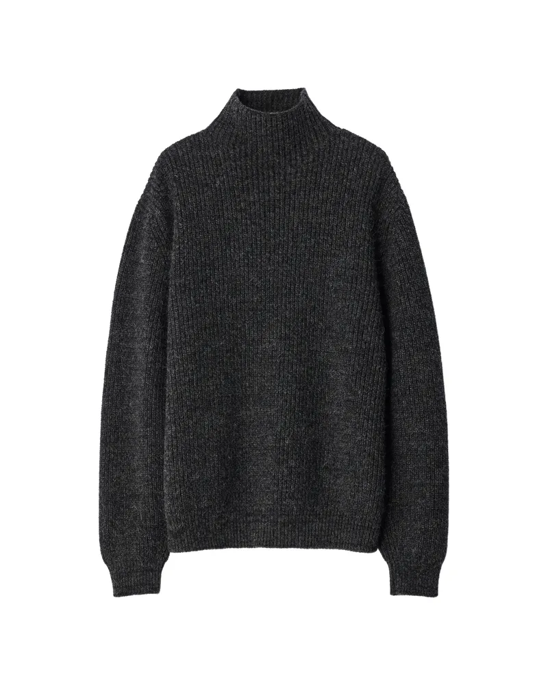 Christophe Lemaire High Neck Sweater In Yak Alpaca Grey
