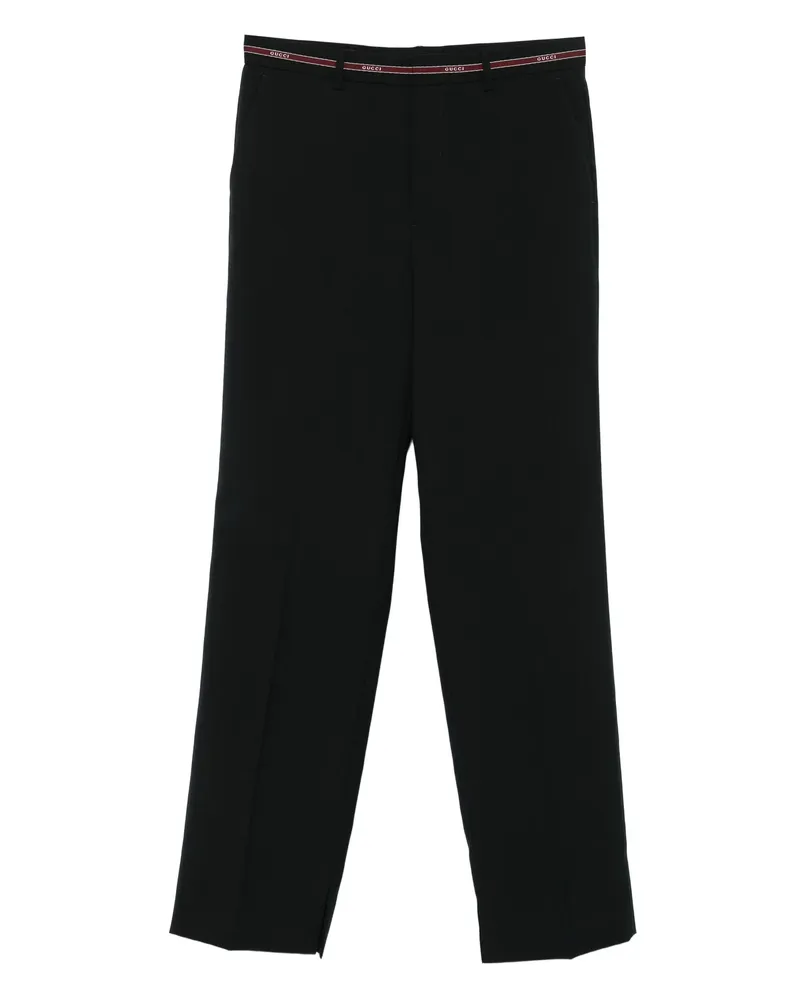 Gucci Selvedge-detail Wool Trousers Black