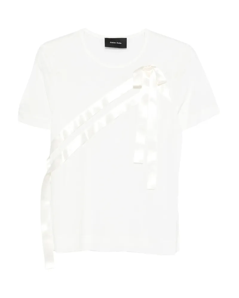 Simone Rocha Sash Bow T-shirt White