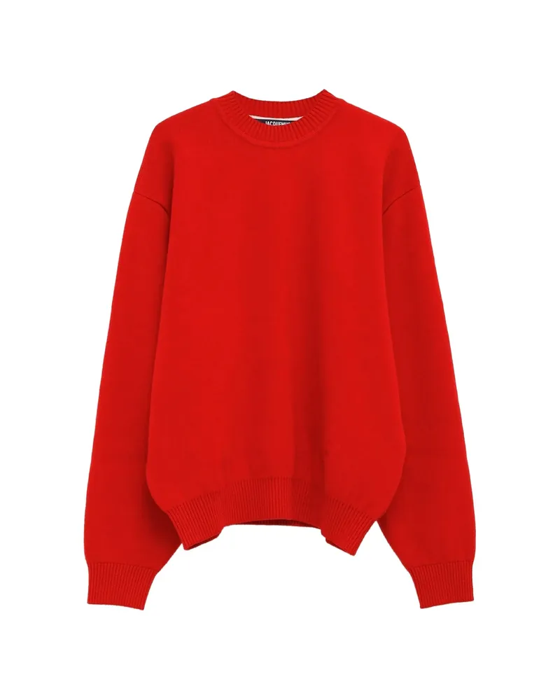 Jacquemus Embroidered Crew-neck Sweater Red