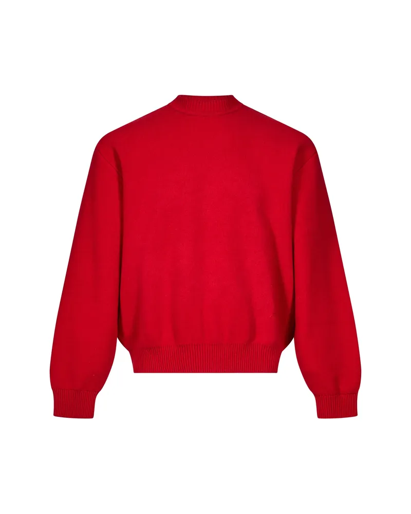 Jacquemus Embroidered Crew-neck Sweater Red