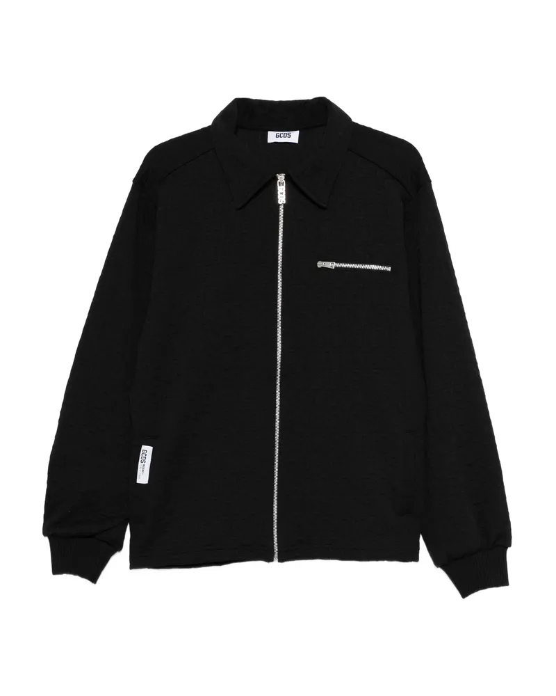 GCDS Cotton Zip-up Jacket Black