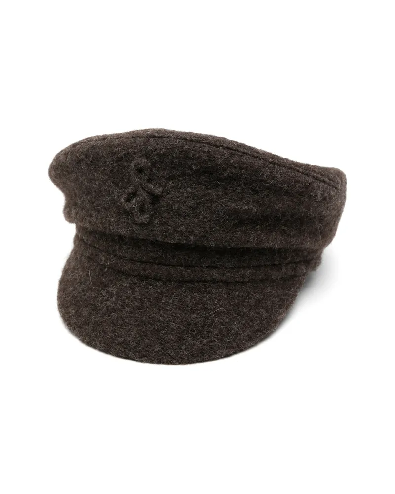 RUSLAN BAGINSKIY Logo-embroidered Beret Brown
