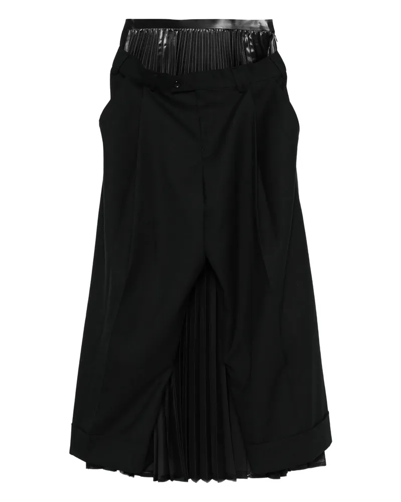 Junya Watanabe Pleated Wool Trousers Black