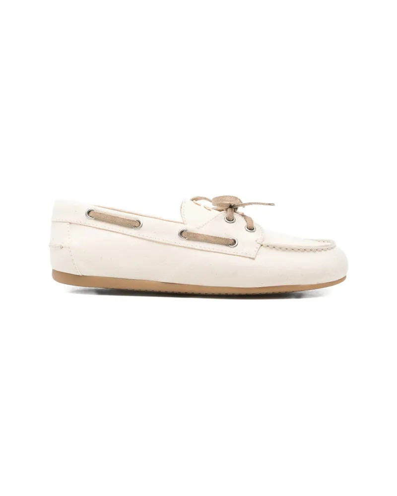 Miu Miu Lace-up Boat Shoes Neutrals