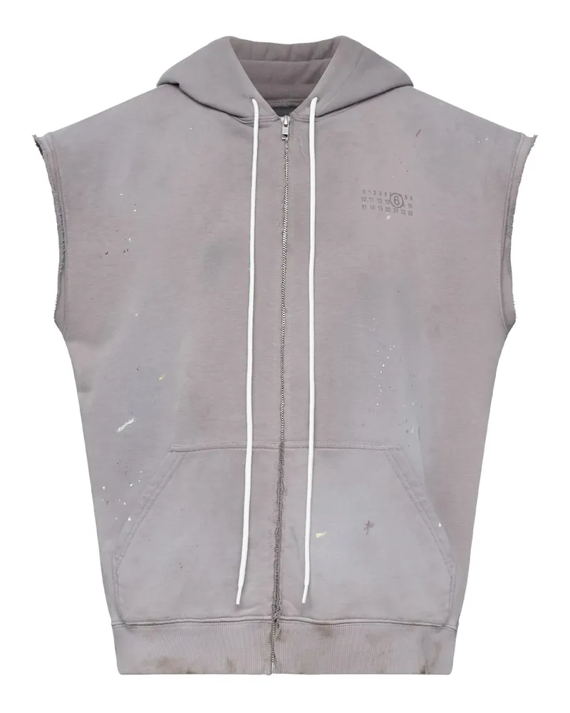 Maison Margiela Numbers-motif Hoodie Grey