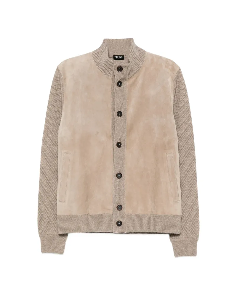 Ermenegildo Zegna High-neck Cardigan Neutrals