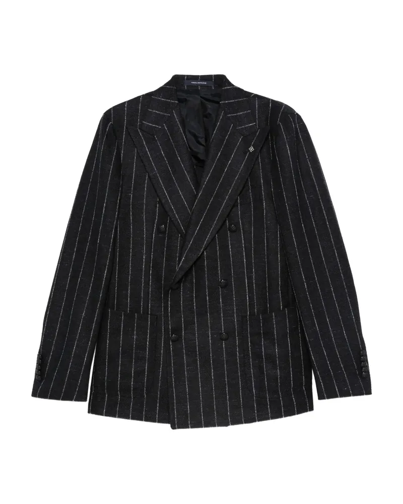 Tagliatore Striped Double-breasted Blazer Black