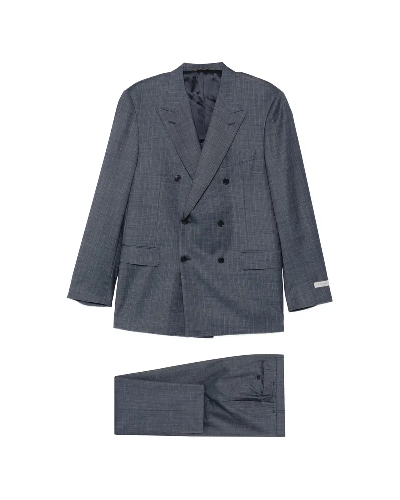 Canali Double-breasted Suit Blue