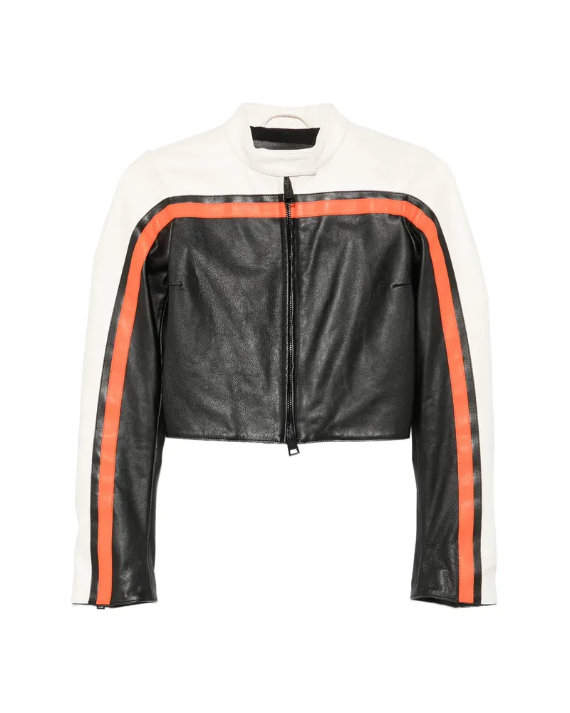 Balenciaga Logo-print Cropped Jacket Black