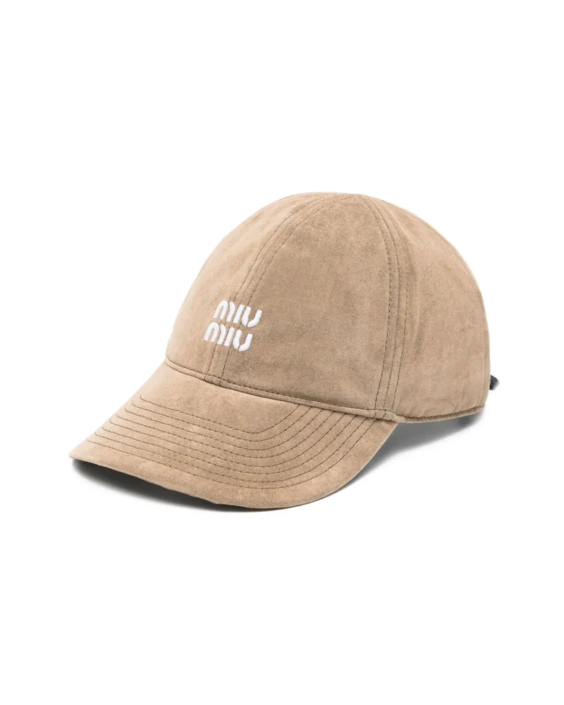 Miu Miu Logo Baseball Cap Neutrals