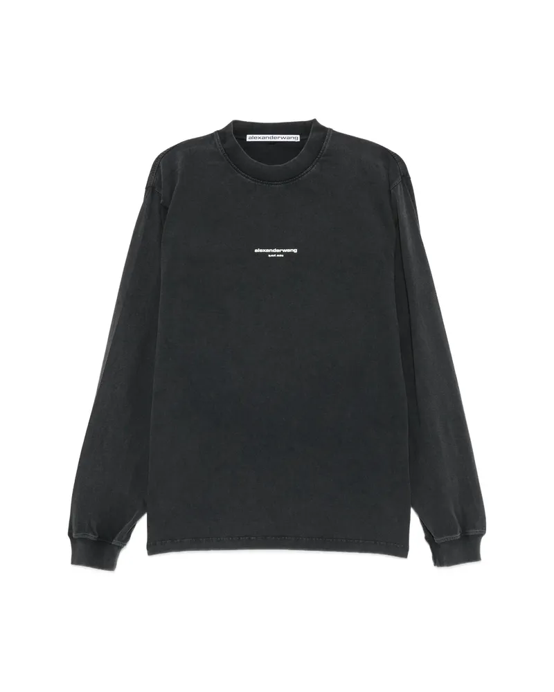 Alexander Wang Logo-print Long-sleeve T-shirt Black