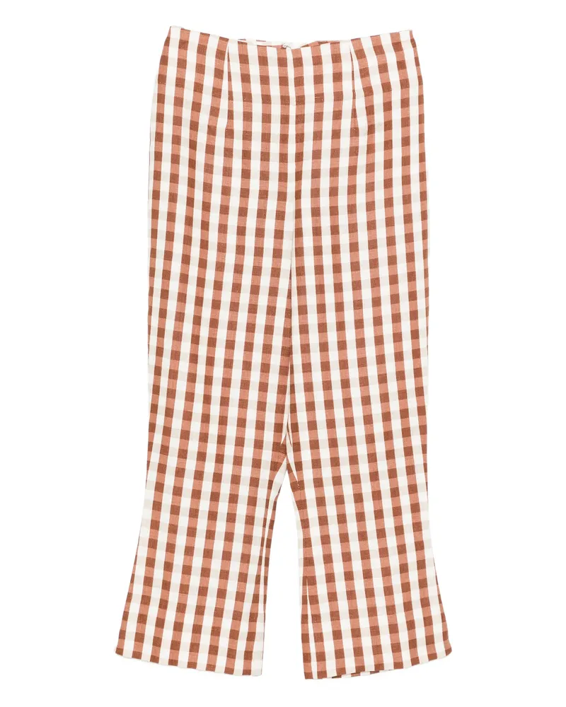 Faithfull The Brand Gingham Pattern Trousers Brown