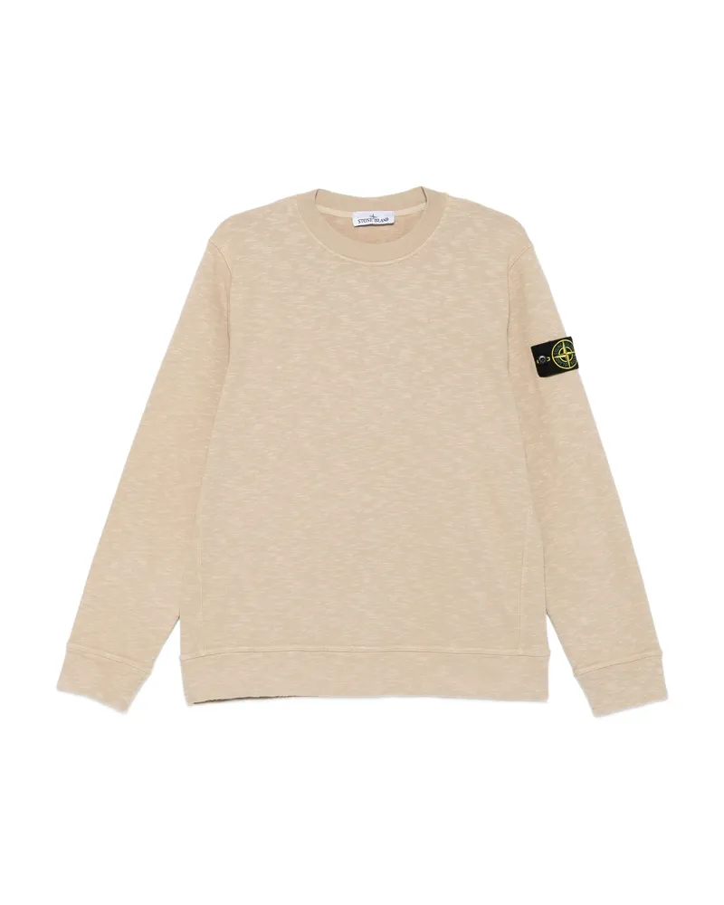 Stone Island Logo-patch Cotton Sweatshirt Neutrals