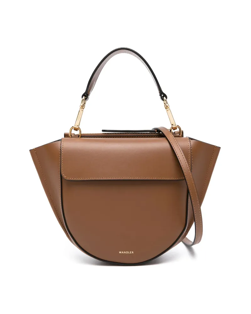 WANDLER Small Hortensia Leather Bag Brown