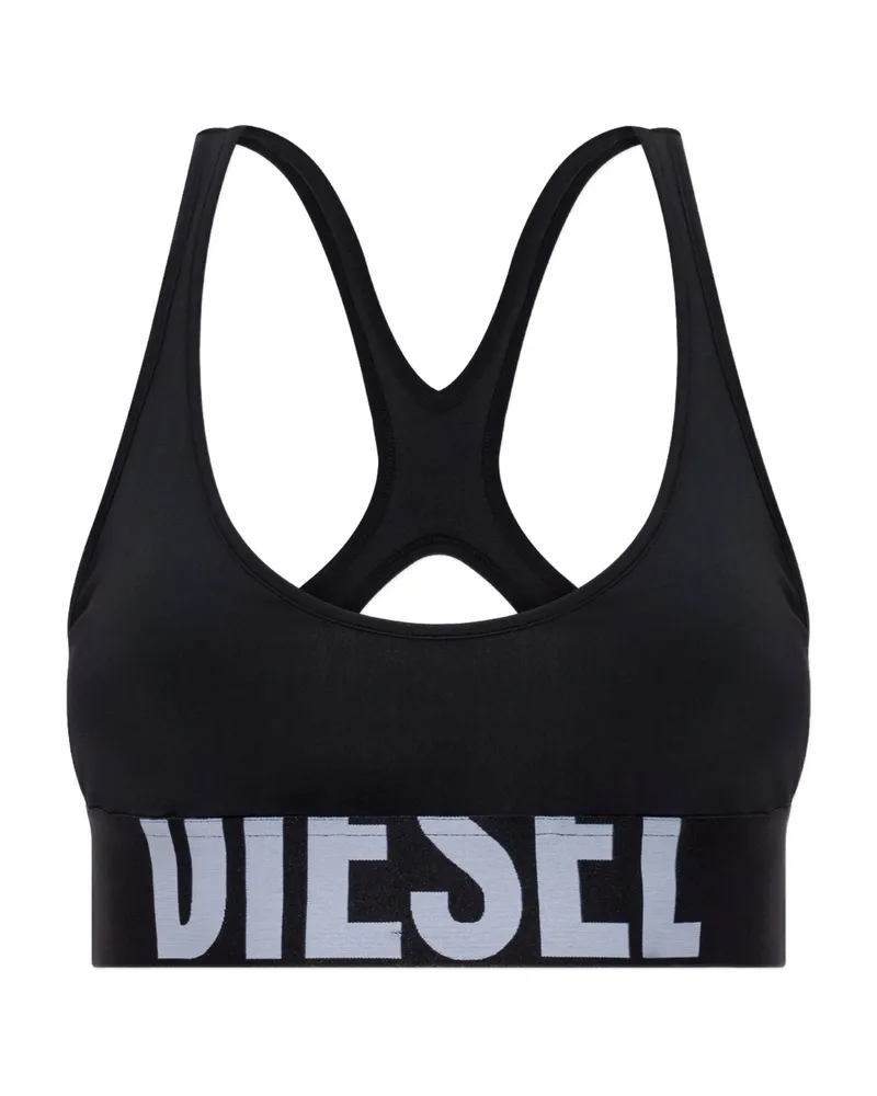 Diesel Allison-D-Pop Logo-embellish Sports Bra Black