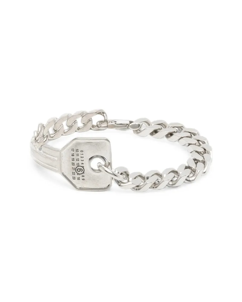 Maison Margiela Key-pendant Curb-link Bracelet Silver