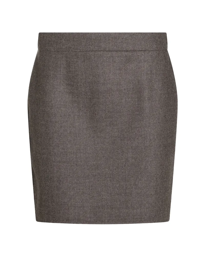 Max Mara Smooth-weave Wool Skirt Grey