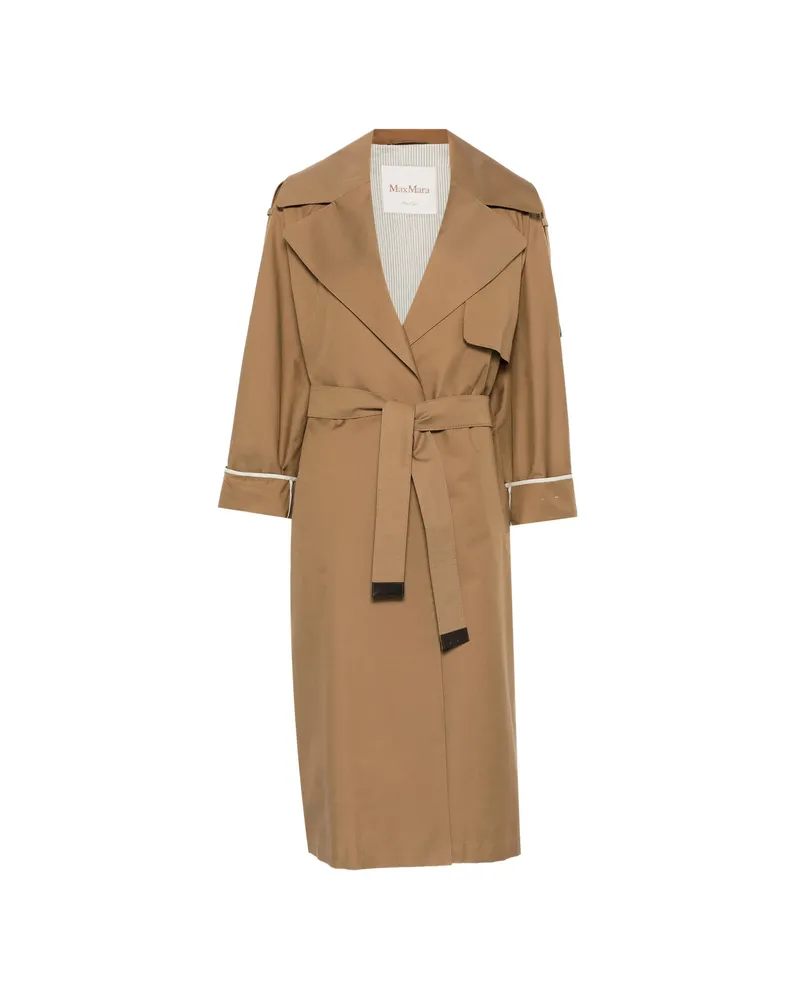 Max Mara Notched-lapel Belted Trench Coat Brown