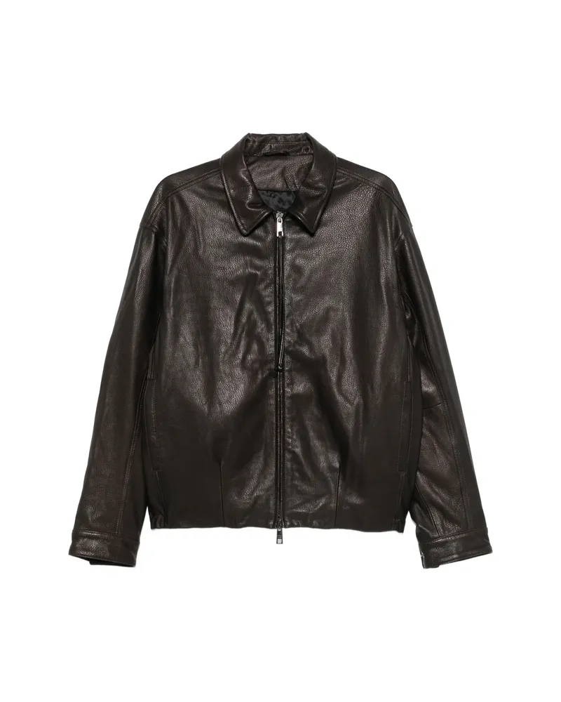 Giorgio Brato Grained-leather Jacket Brown