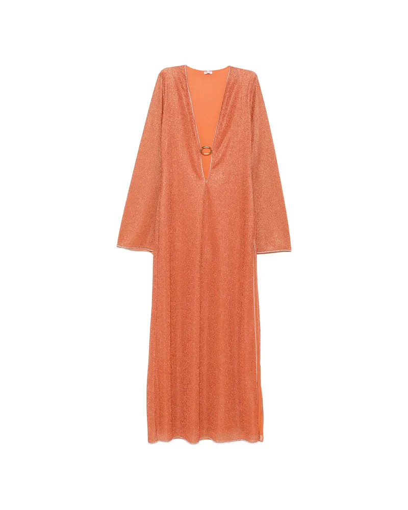 Oséree Lurex-detail Cut-out Dress Orange