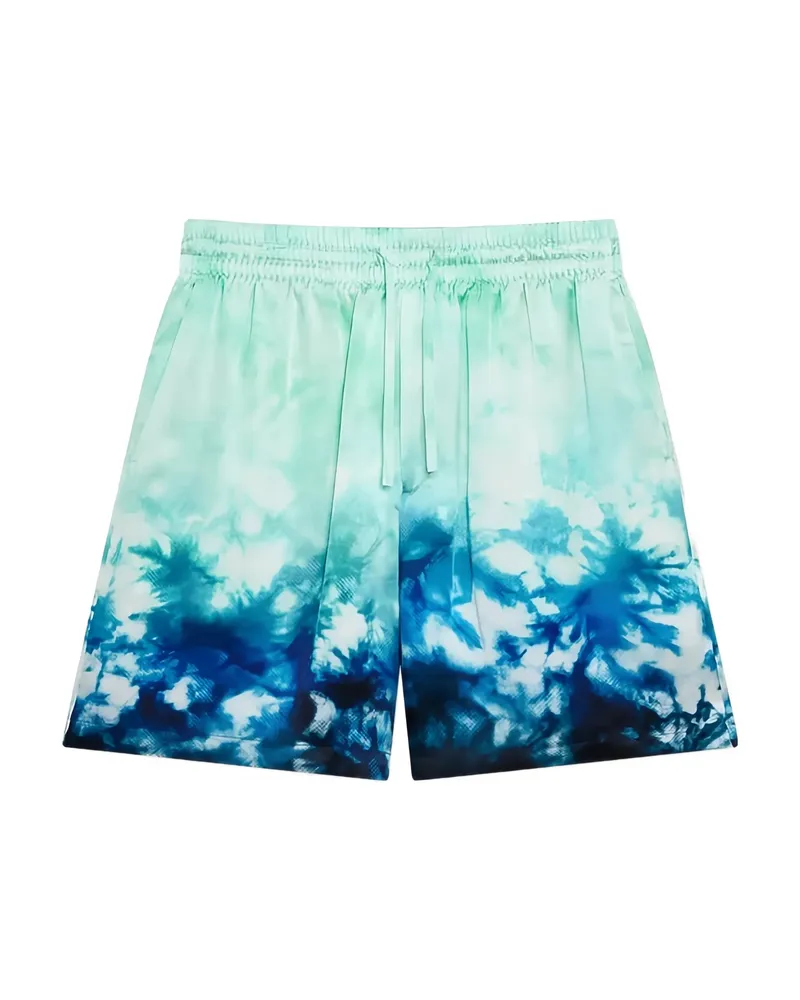 Casablanca Paris Tie-dye Drawstring Shorts Blue
