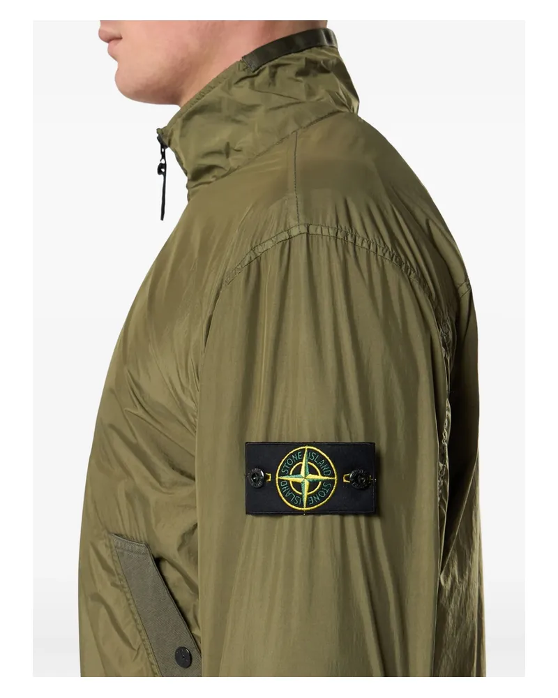 Stone Island Logo-detail Bomber Jacket Green