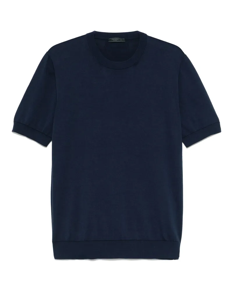 Prada Cotton Crew-neck Sweater Blue