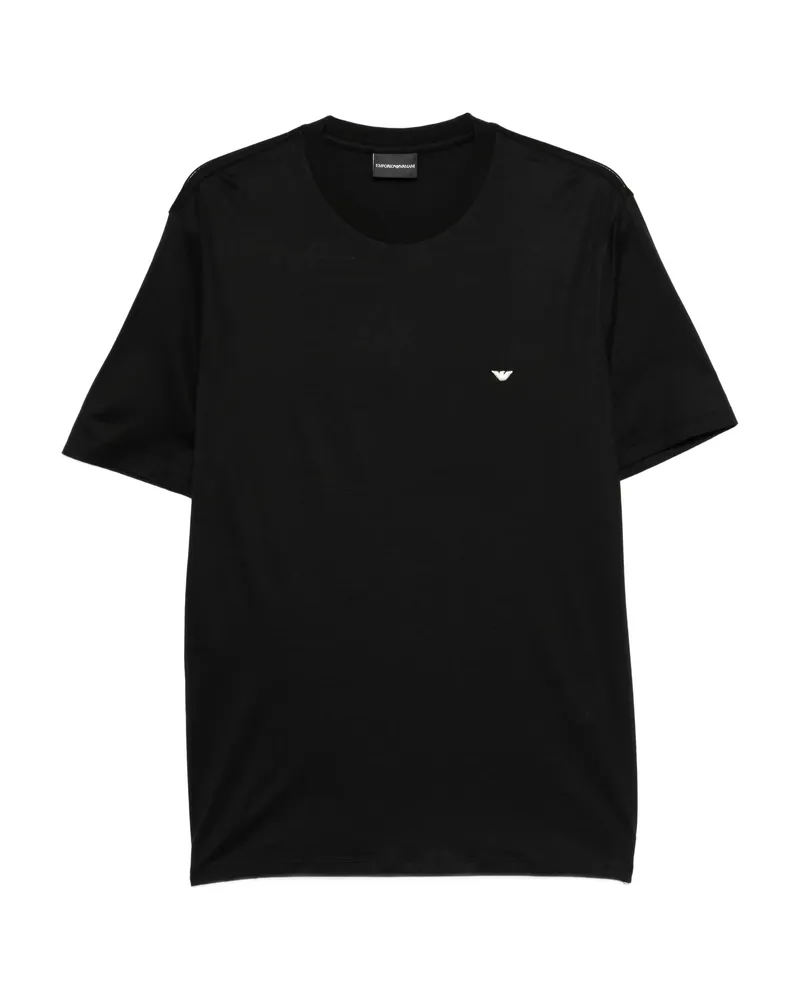 Emporio Armani Logo-embroidered T-shirt Black