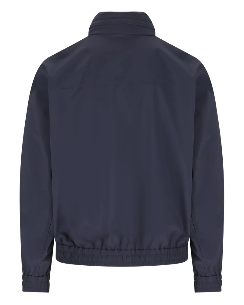 Brunello Cucinelli High-collar Zip-up Bomber Jacket Blue