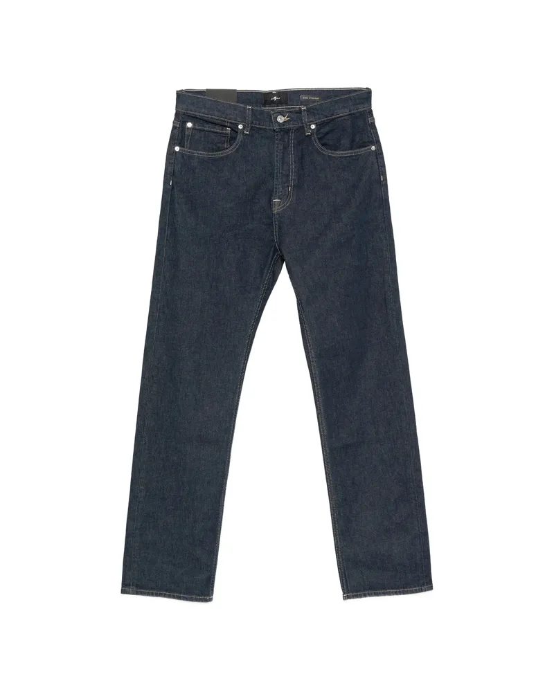 7 for all mankind Contrast-stitch Straight-leg Jeans Blue