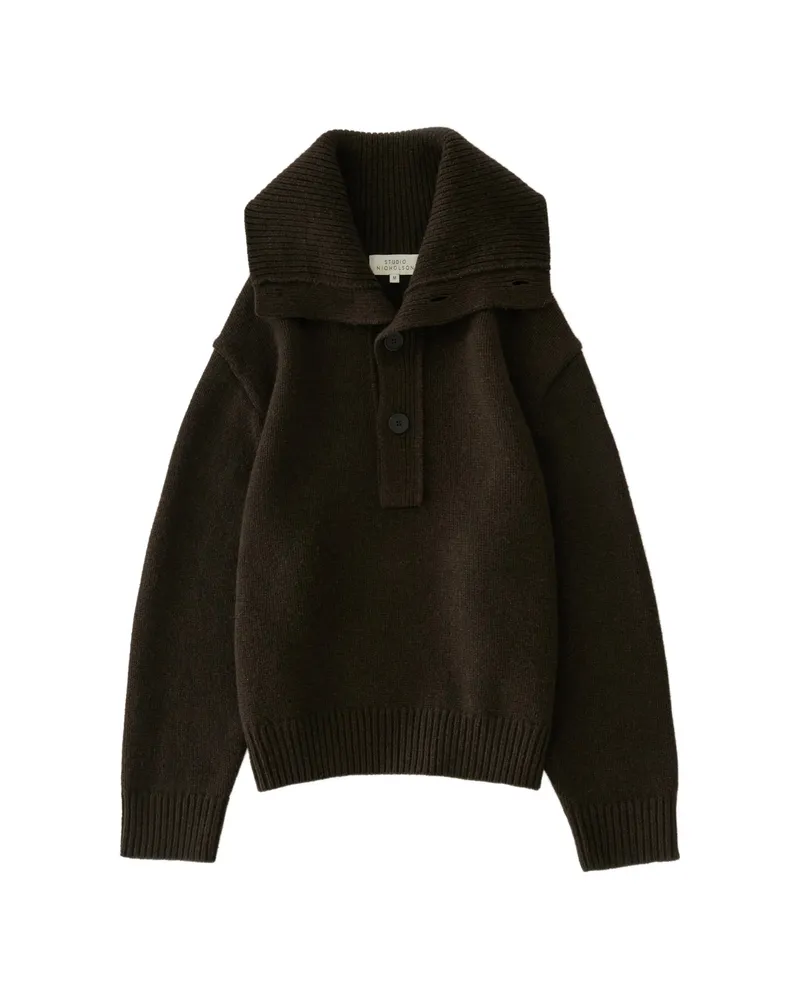 Studio Nicholson Orena Button-up Sweater Brown