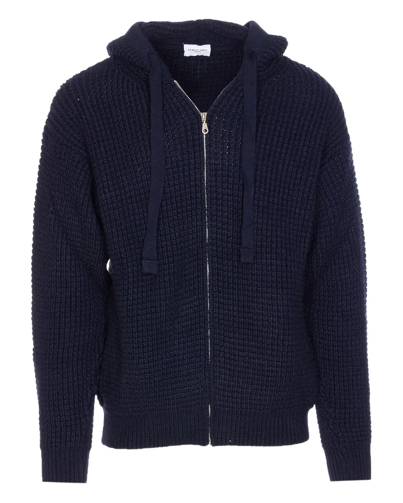 Family First Zip-fastening Hoodie Blue