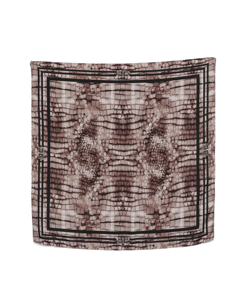 Elisabetta Franchi Patterned Scarf Brown