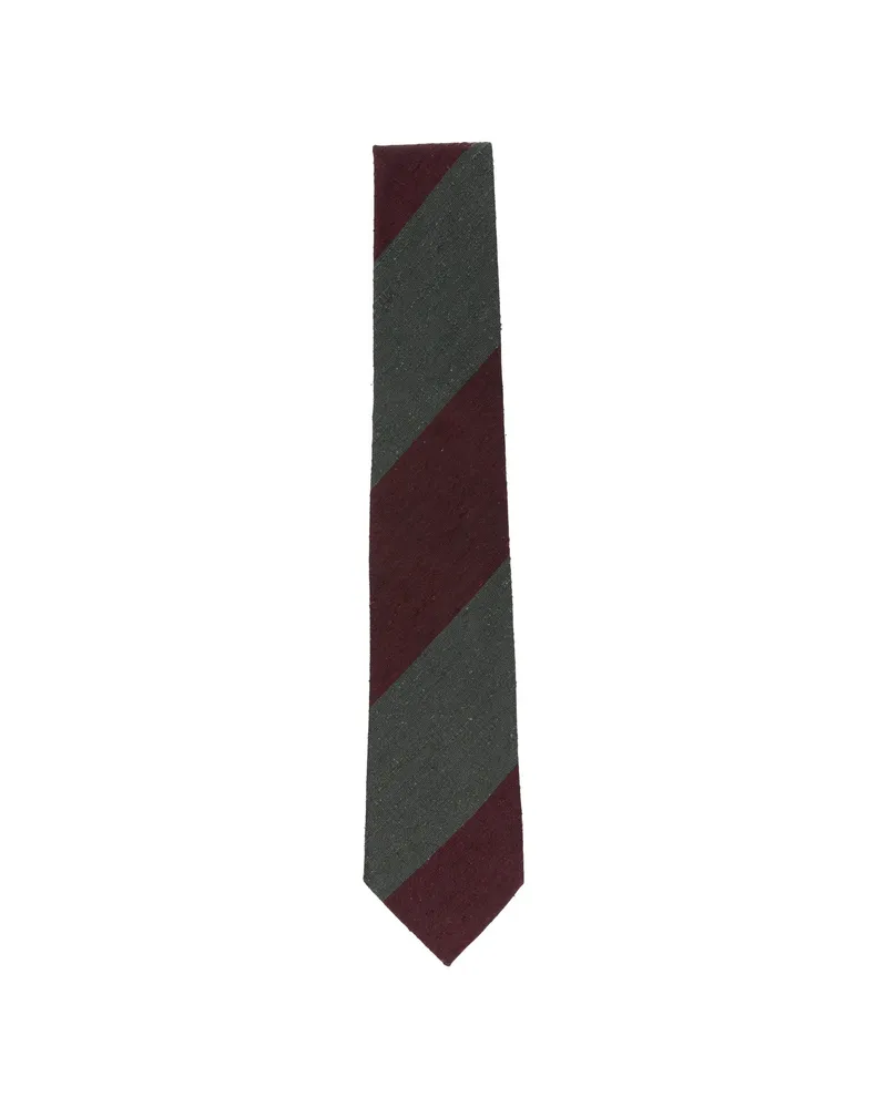 Tagliatore Diagonal-stripe Silk Tie Grey