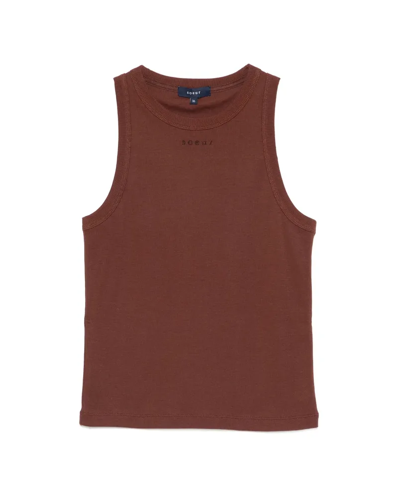Soeur Dolly Round-neck Top Brown