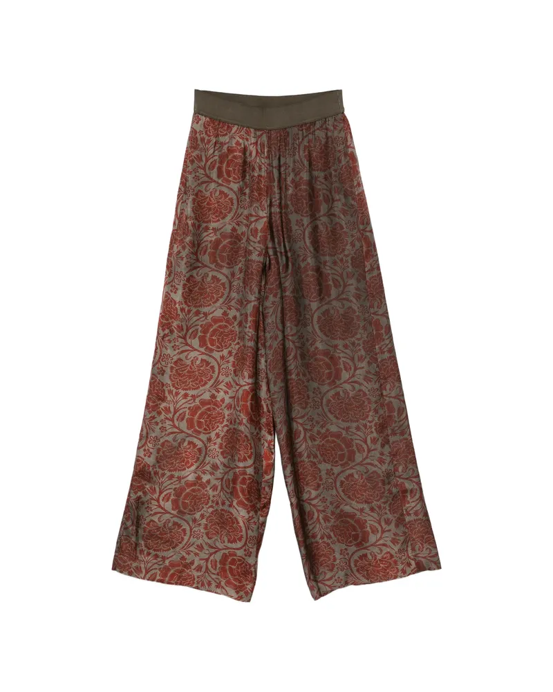 Uma Wang Floral-print Palazzo Pants Red