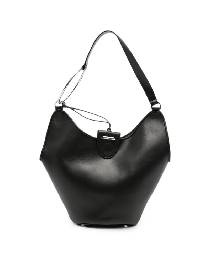 Dondup Ring-detail Leather Shoulder Bag Black