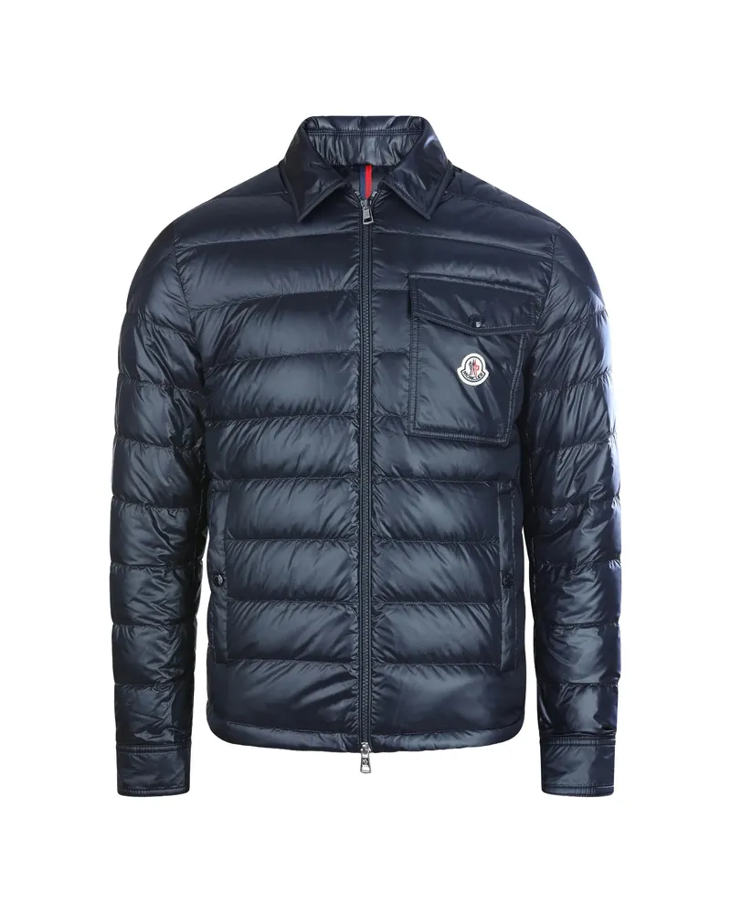 Moncler Mourillon Zipped Quilted Jacket Blue