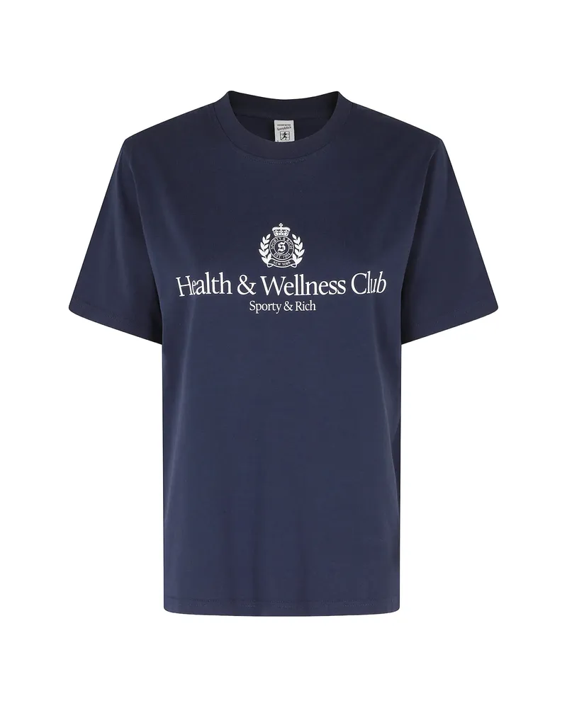 SPORTY & RICH Logo-print T-shirt Blue